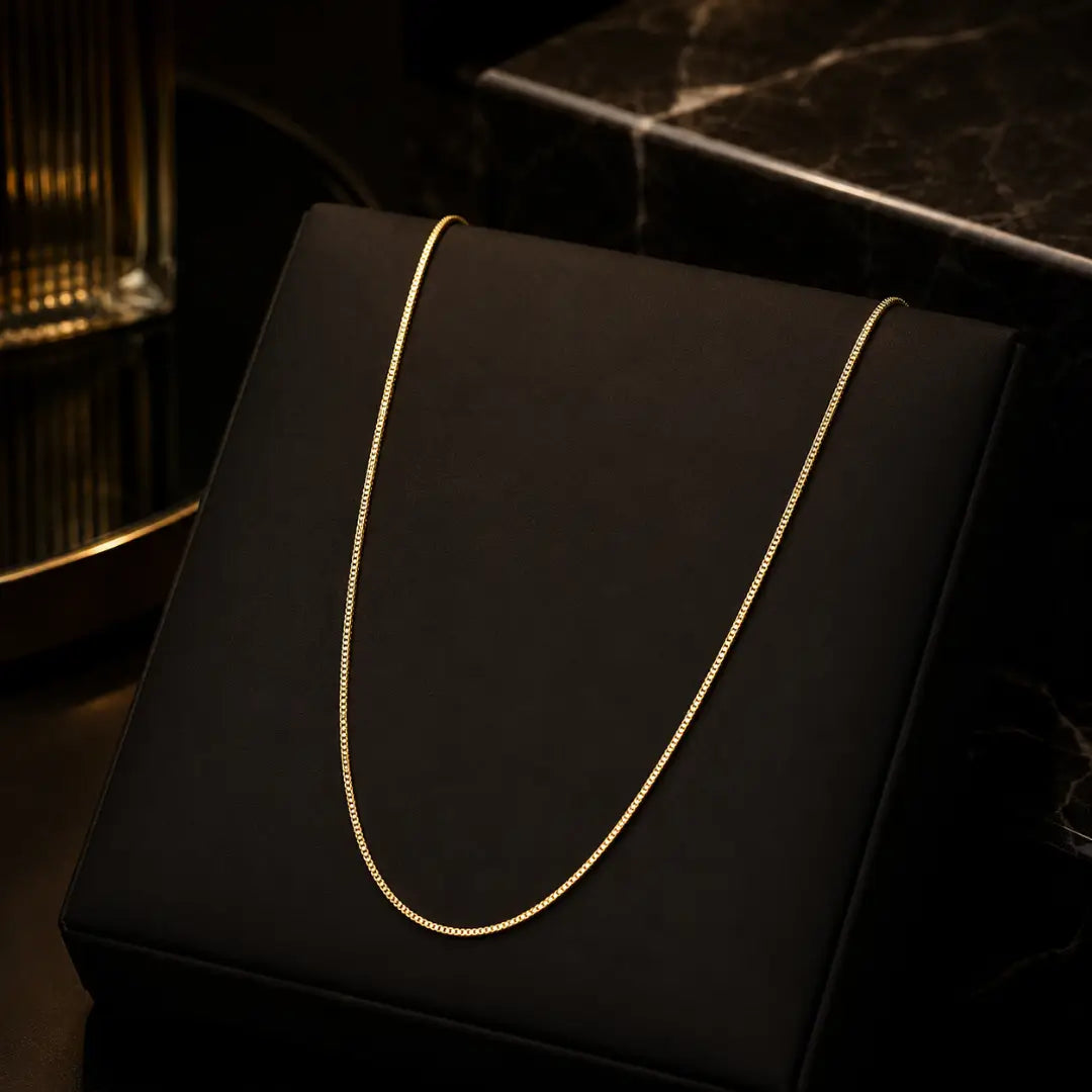 Corrente Veneziana Masculina Banhada a ouro 18k