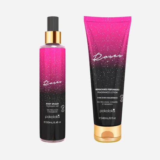 Kit Roses Pokoloka Feminino Body Splash 250ML + Hidratante 240ML