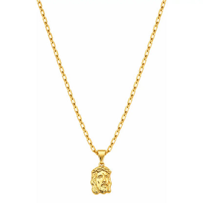 Colar masculino Cartier Tijolinho com Face de Cristo em fundo branco