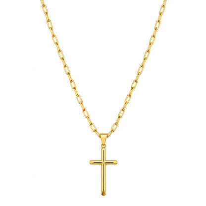 Colar masculino Cartier com pingente Cruz Palito banhado a ouro 18K