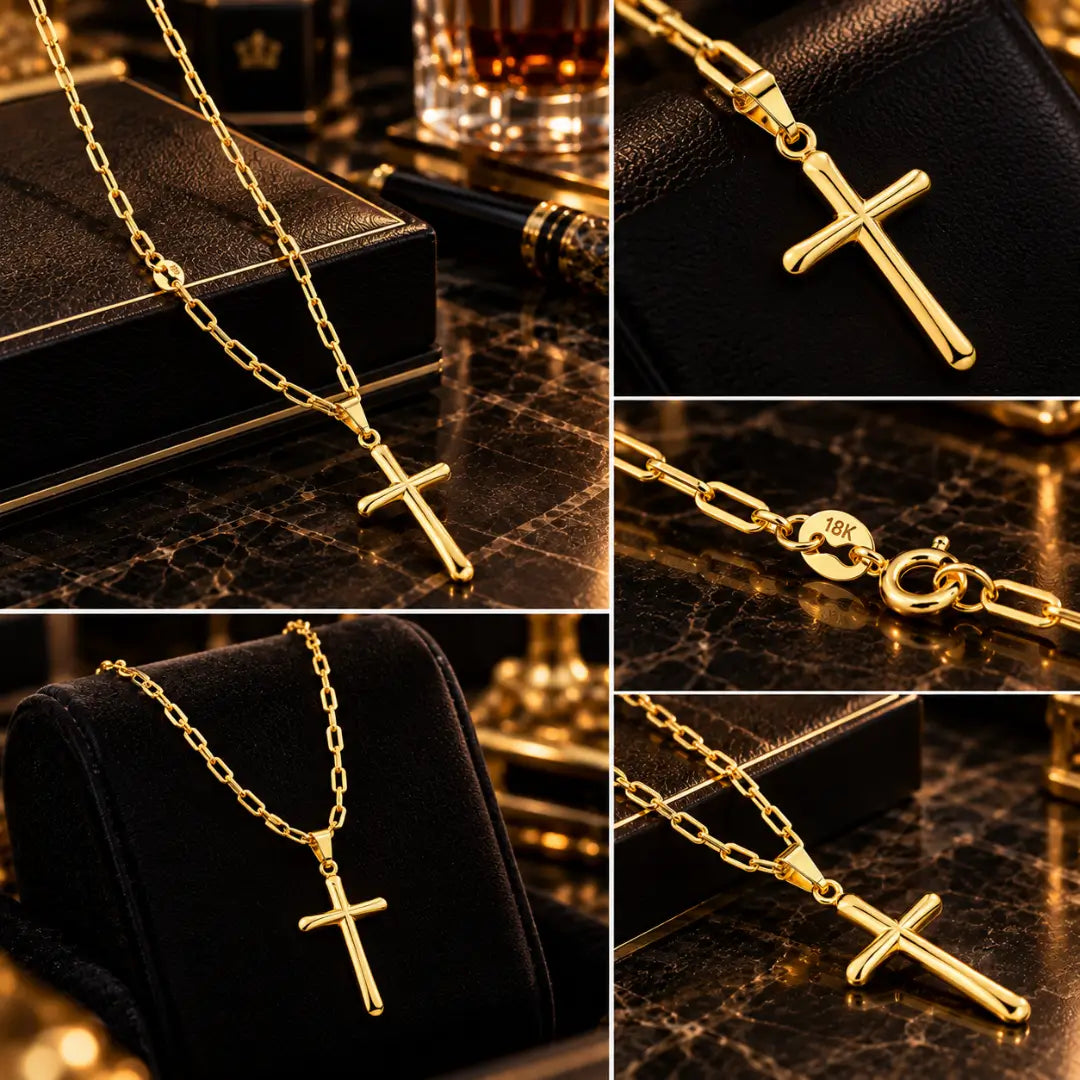 Colar masculino Cartier com Cruz Palito para presente