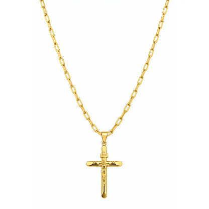 Colar masculino Cartier 2,2mm com pingente Inri banhado a ouro 18K