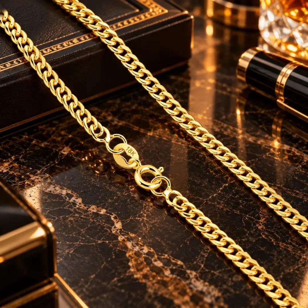 Fecho boia com marcação 18K da corrente masculina