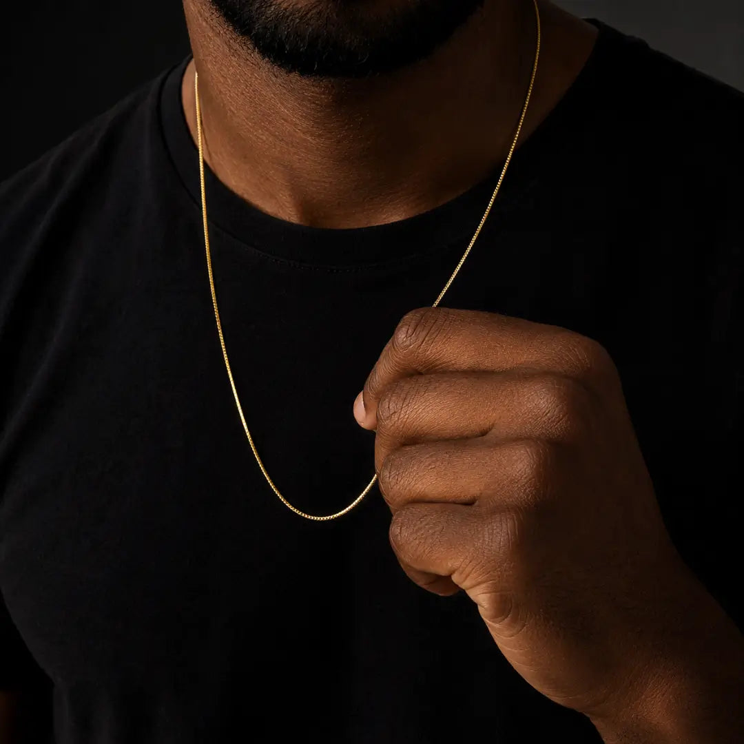 Corrente Veneziana Masculina Banhada a ouro 18k