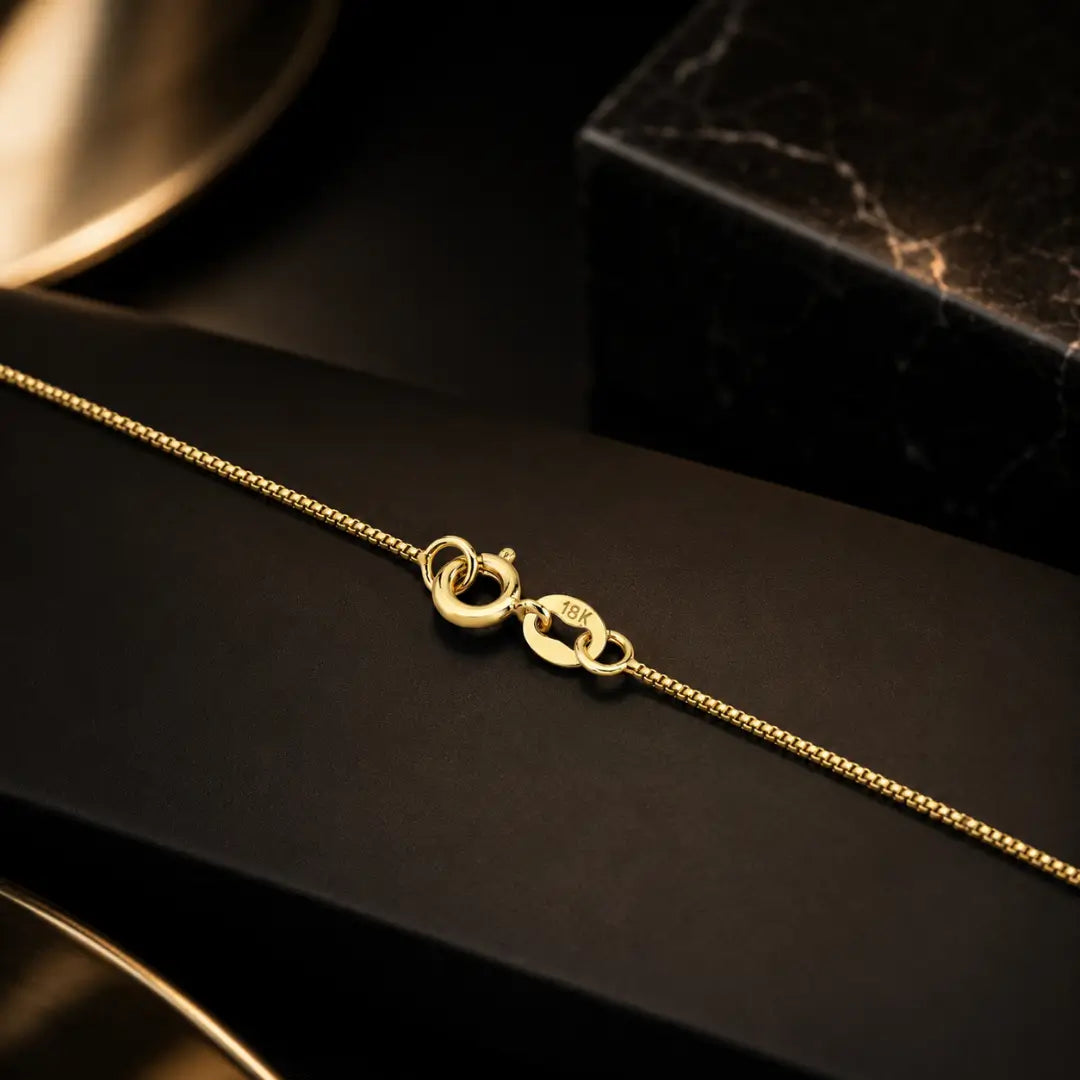 Corrente Veneziana Masculina Banhada a ouro 18k