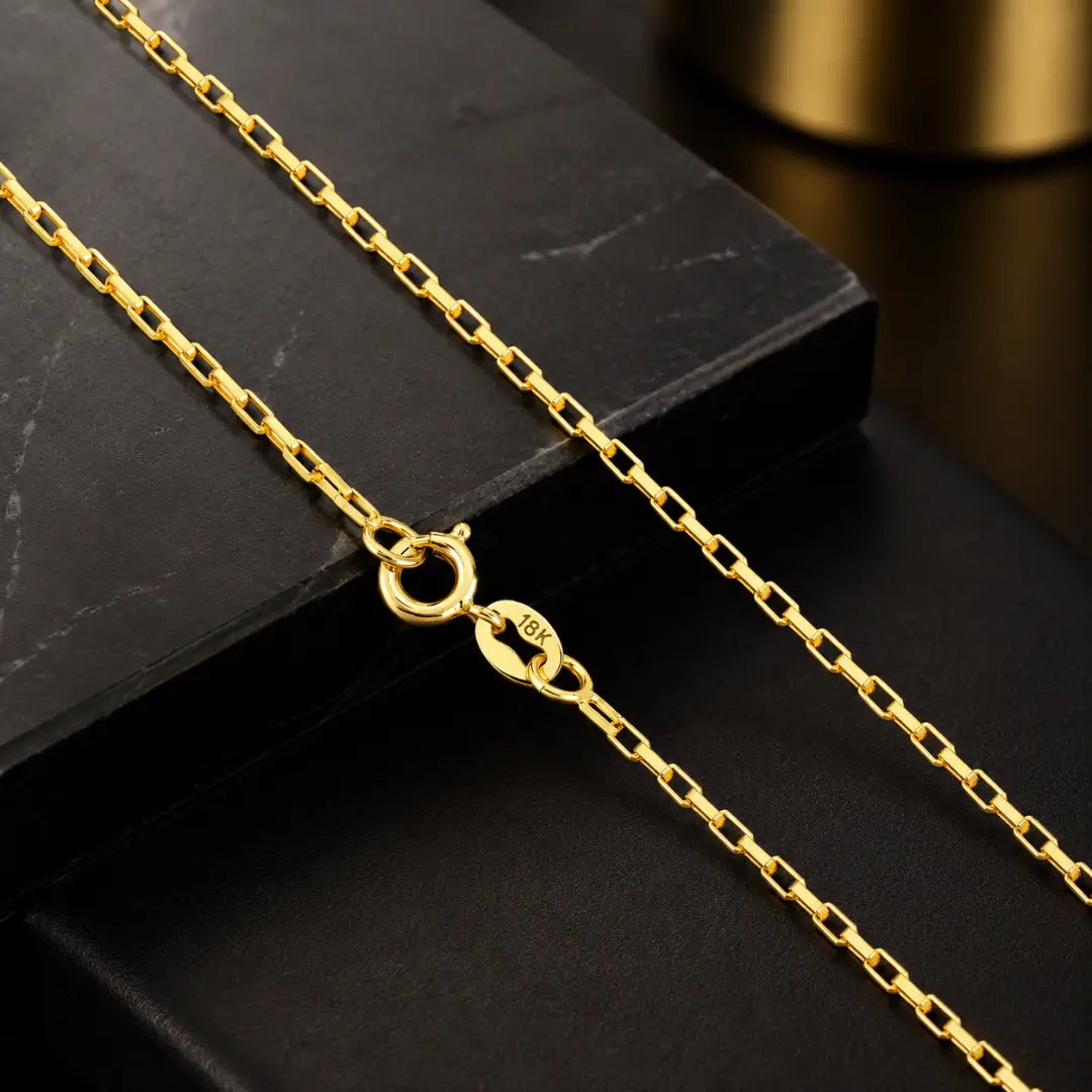 Corrente Veneziana Banhada a Ouro 18k + Pingente Plaquinha Quadrado O Senhor é Meu Pastor