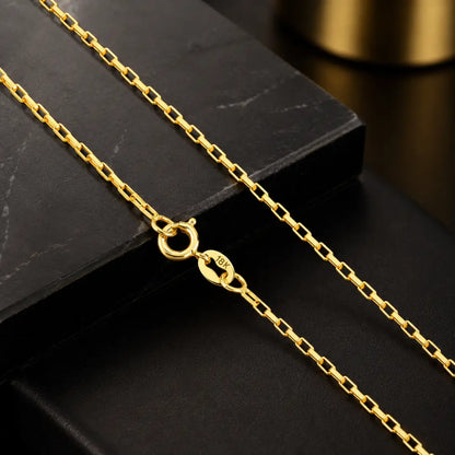 Corrente Veneziana Banhada a Ouro 18k + Pingente Plaquinha Quadrado O Senhor é Meu Pastor