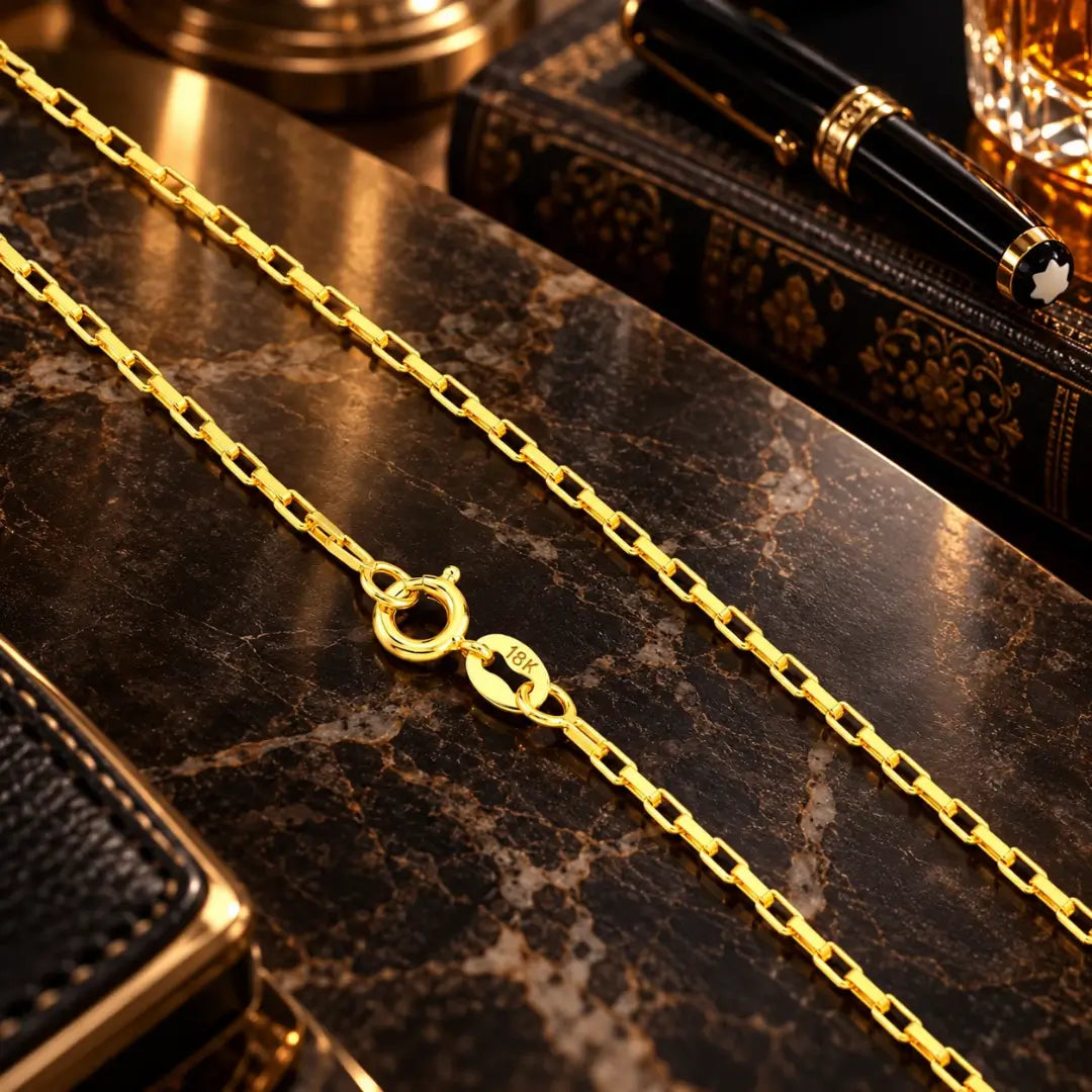 Detalhes dos elos da corrente masculina Cartier Tijolinho 1,6mm