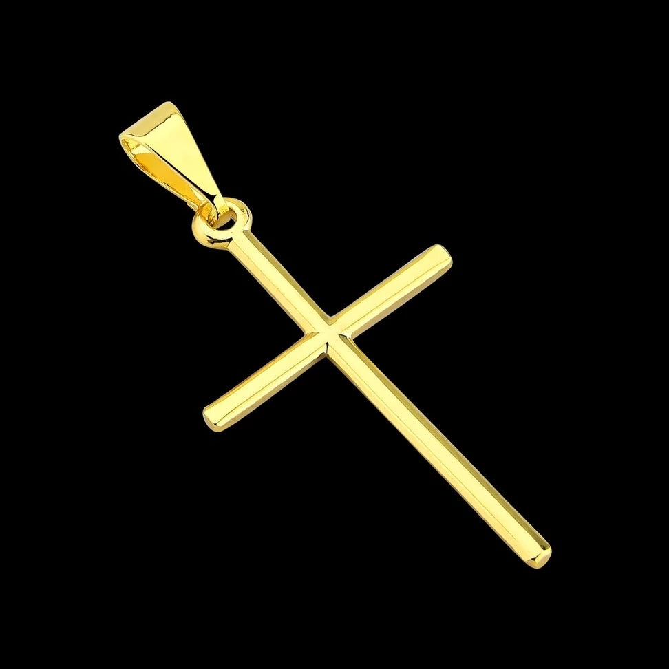 Corrente Masculina com Pingente Cruz 3D Banhados a Ouro 18k Correntinha cartier Cordão com Crucifixo