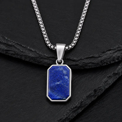 Pingente azul estrelado quadrado do colar masculino Bravanni