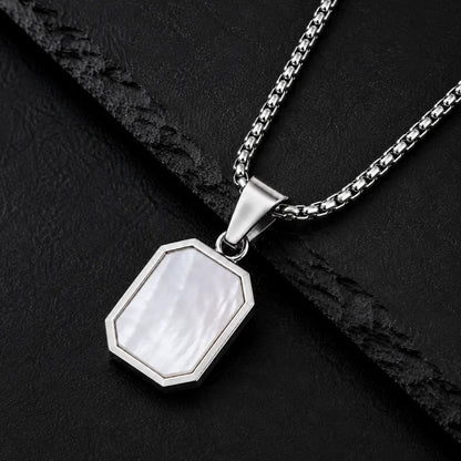 Detalhes do pingente perolado do colar masculino Bravanni
