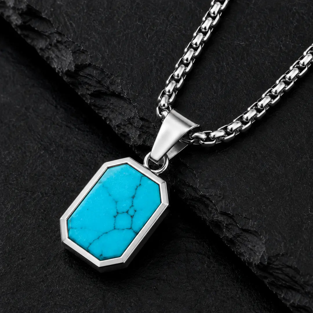Detalhes da corrente Box prata do colar masculino