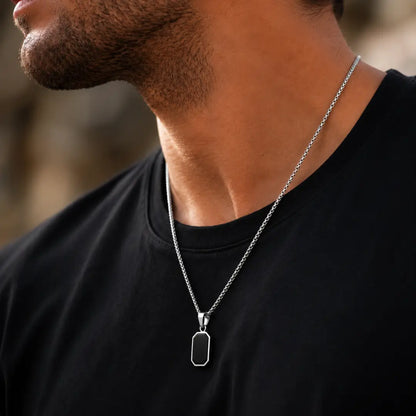 Detalhes da corrente Box prata do colar masculino