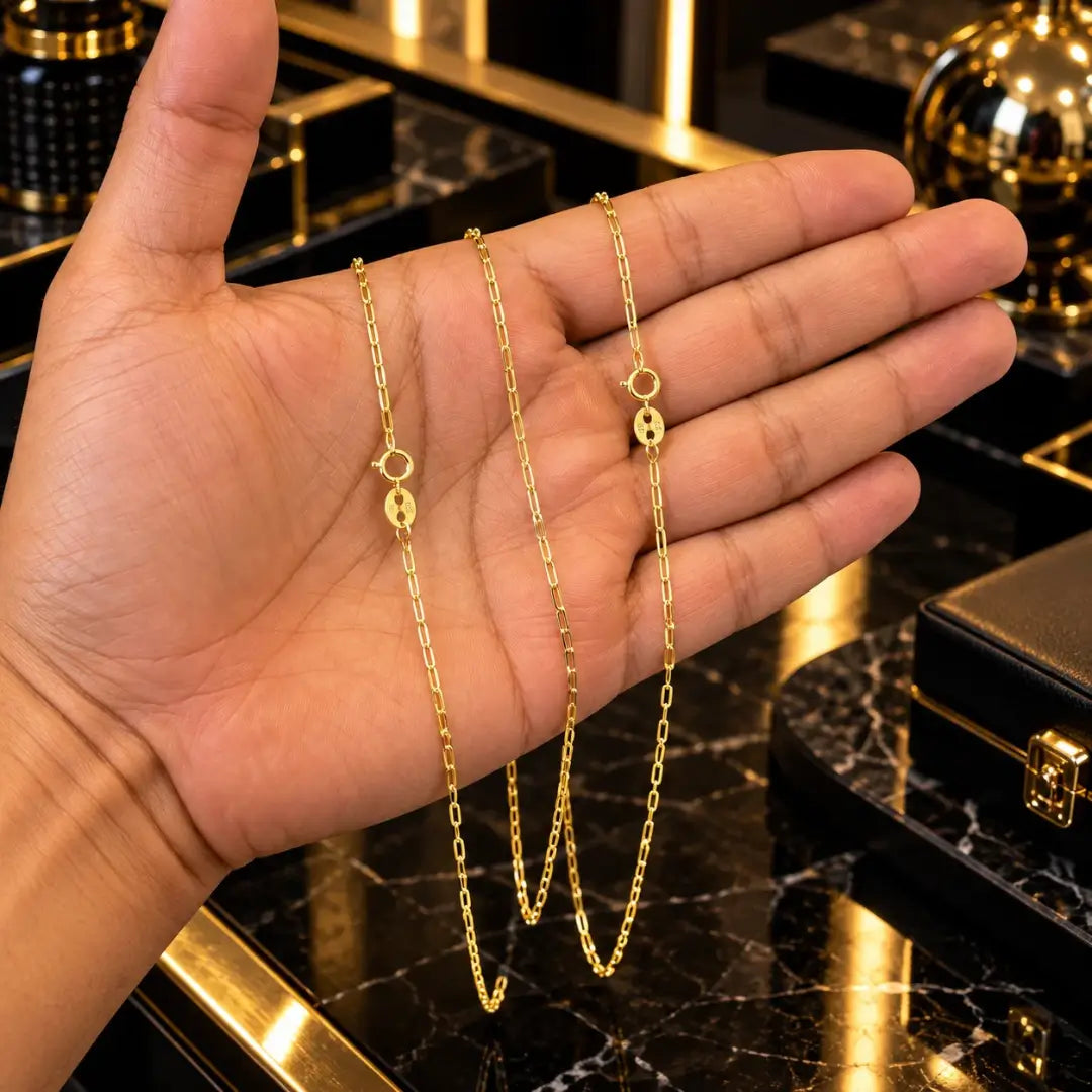 Fecho redondo com marcação 18K da Corrente Masculina Cartier