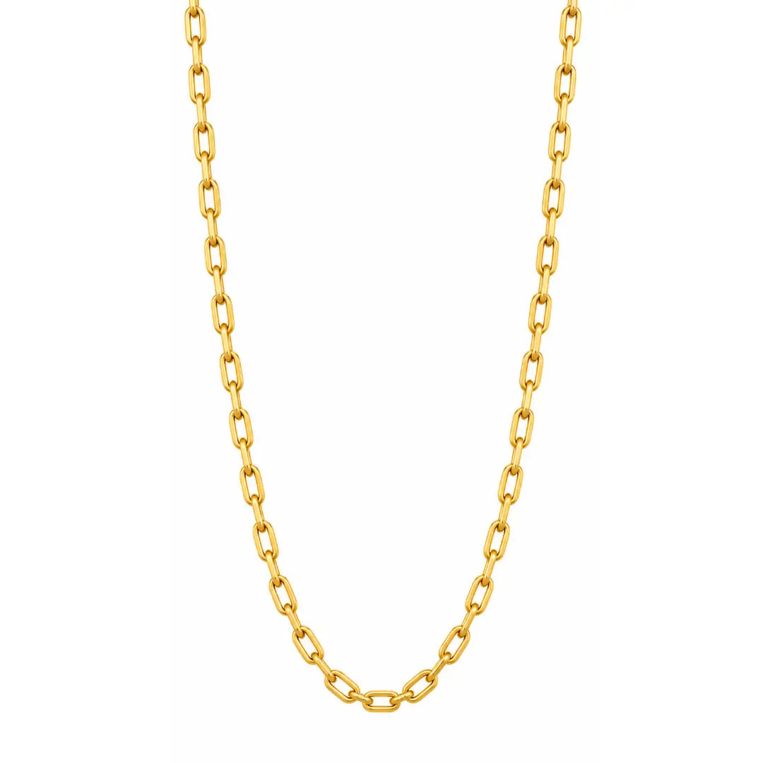 Foto de produto em fundo branco destacando a Corrente Masculina Cordão Cartier 4.5mm Banhada a Ouro 18k por inteiro.