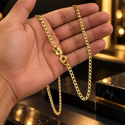 Acabamento dourado do Cordão Grumet Masculino banhado a ouro 18K