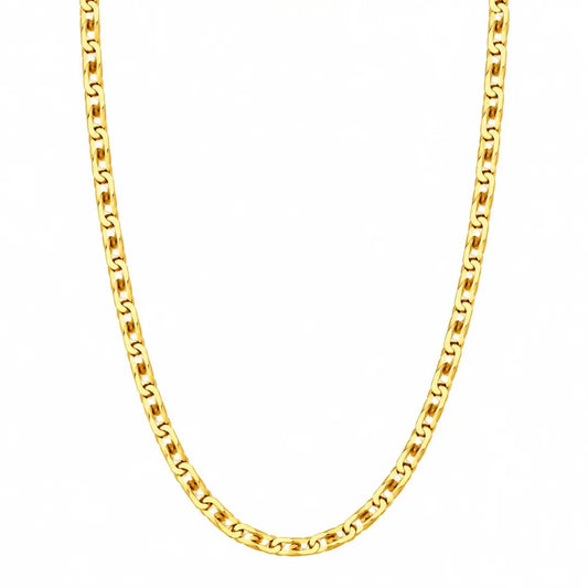 Cordão Piastrini Masculino 3mm banhado a ouro 18K