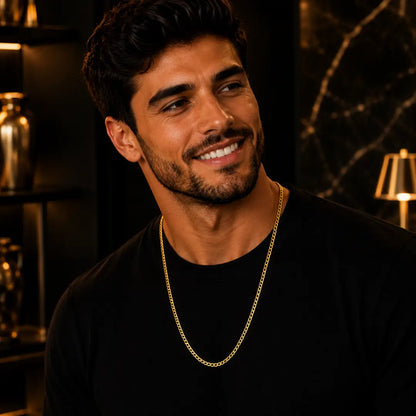 Corrente Colar Piastrini Banho de Ouro 18k