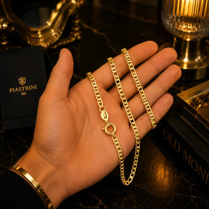 Corrente Colar Piastrini Banho de Ouro 18k