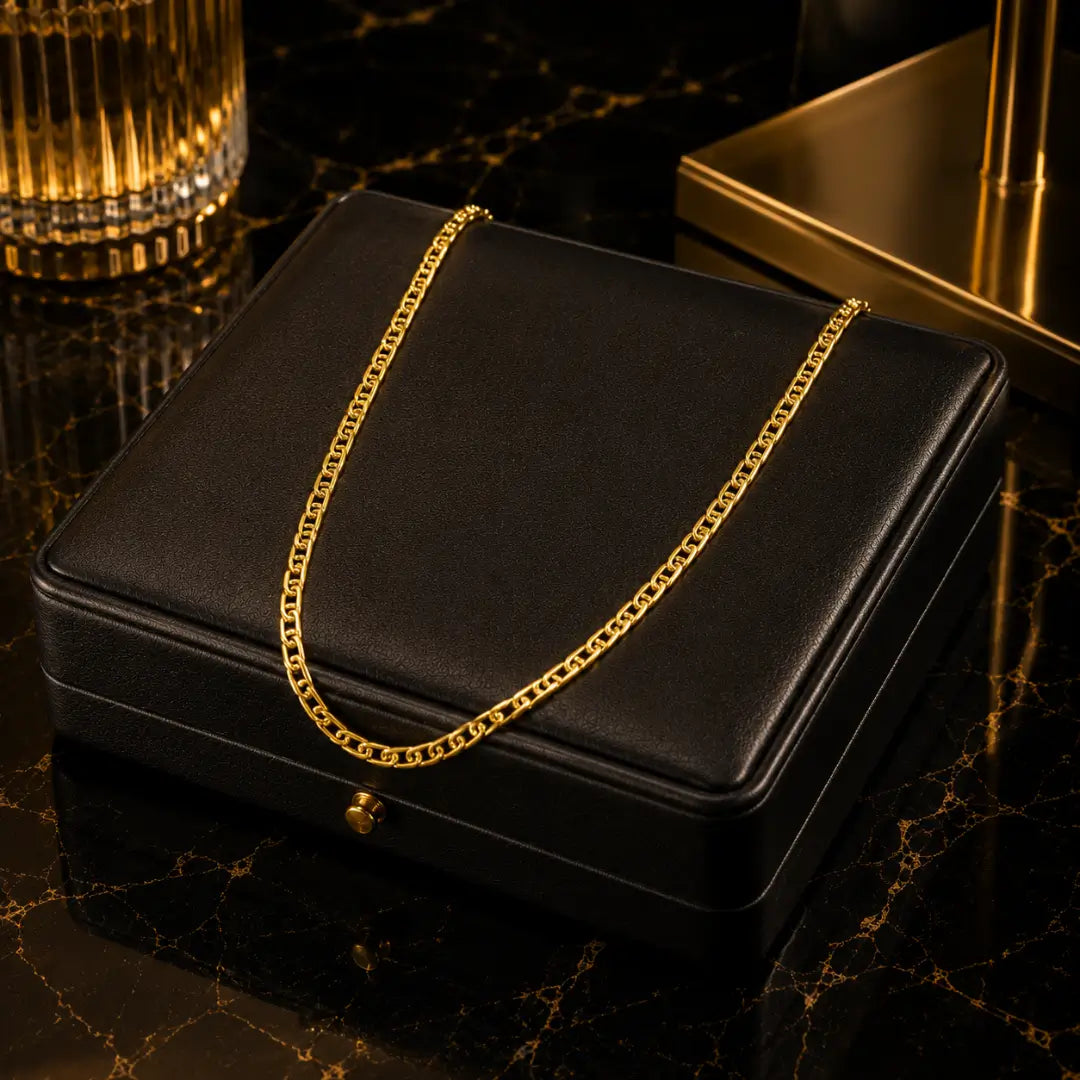 Corrente Colar Piastrini Banho de Ouro 18k