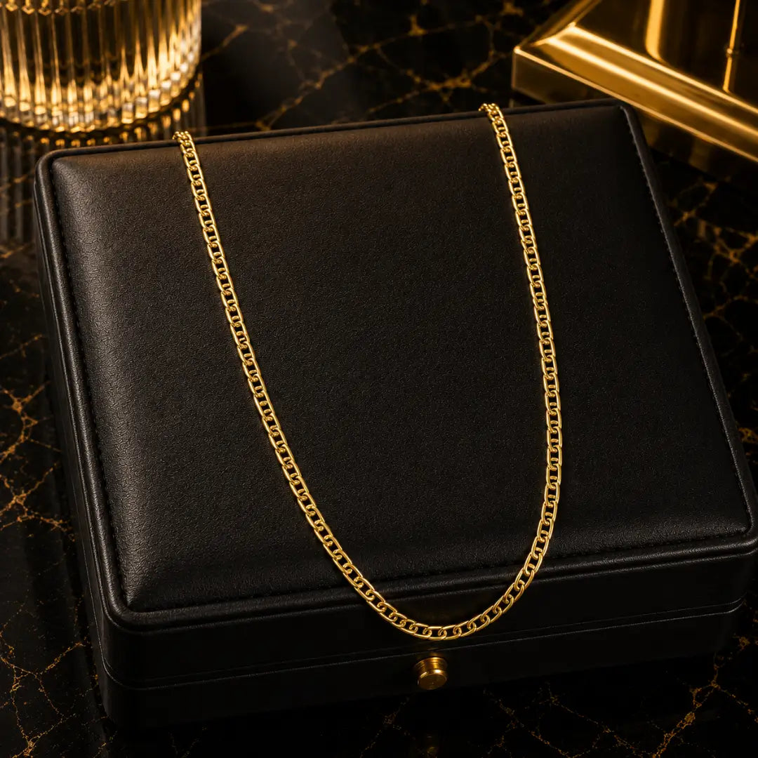 Corrente Colar Piastrini Banho de Ouro 18k