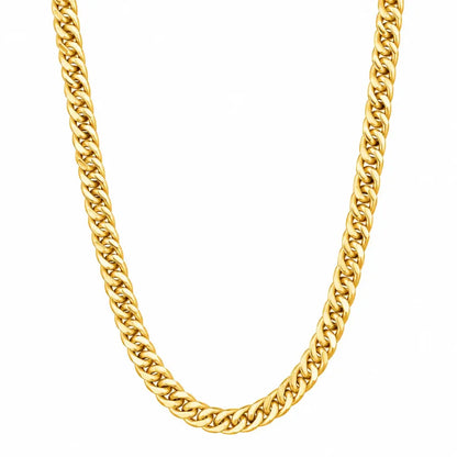 Corrente Masculina Grossa Grumet Dupla 6mm banhada a ouro 18K