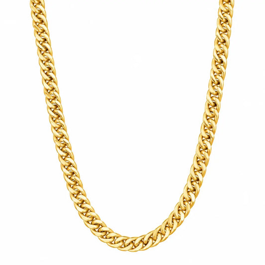 Corrente Masculina Grossa Grumet Dupla 6mm banhada a ouro 18K