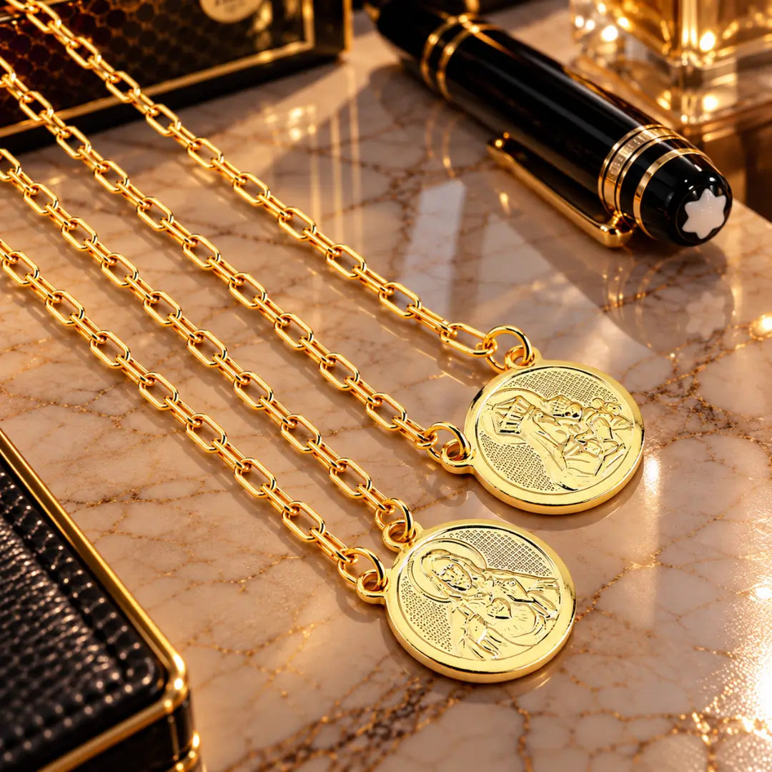 Corrente Cartier 2mm do escapulário masculino dourado