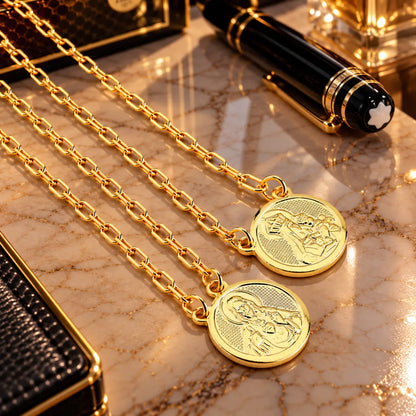 Corrente Cartier 2mm do escapulário masculino dourado