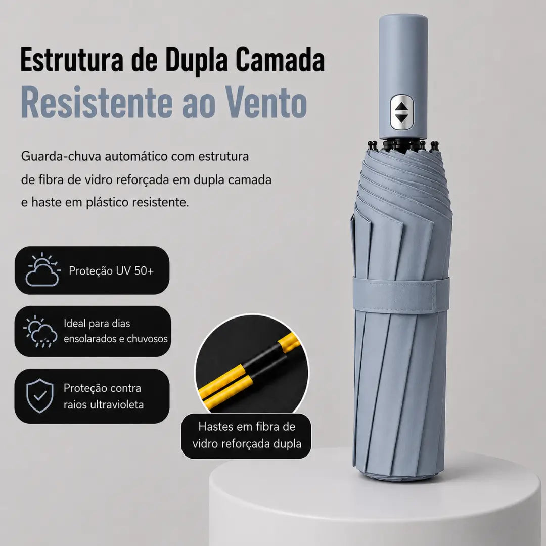 Guarda Chuva Reforçado Automático Azul