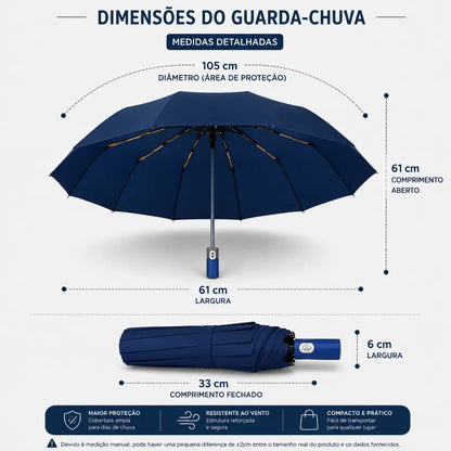 Guarda Chuva Reforçado Automático Azul Marinho