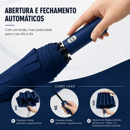 Guarda Chuva Reforçado Automático Azul Marinho