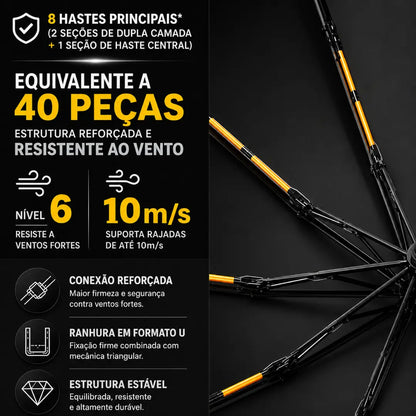Guarda Chuva Reforçado Automático Preto
