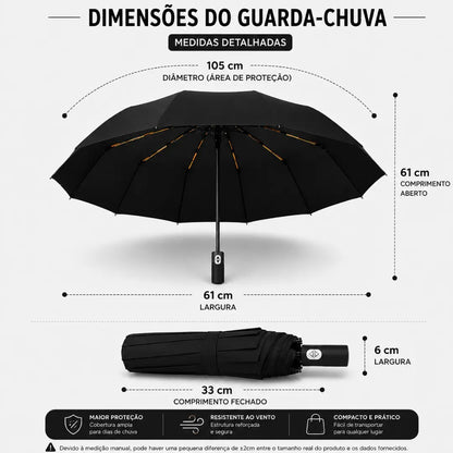Guarda Chuva Reforçado Automático Preto