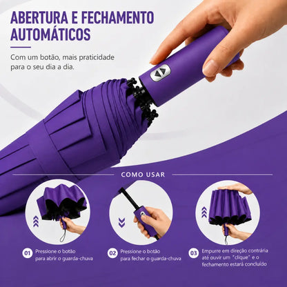 Guarda Chuva Reforçado Automático Roxo