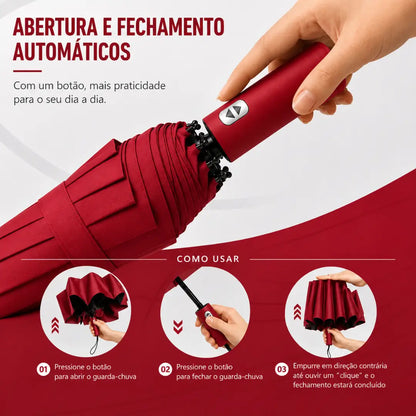 Guarda Chuva Reforçado Automático Vermelho