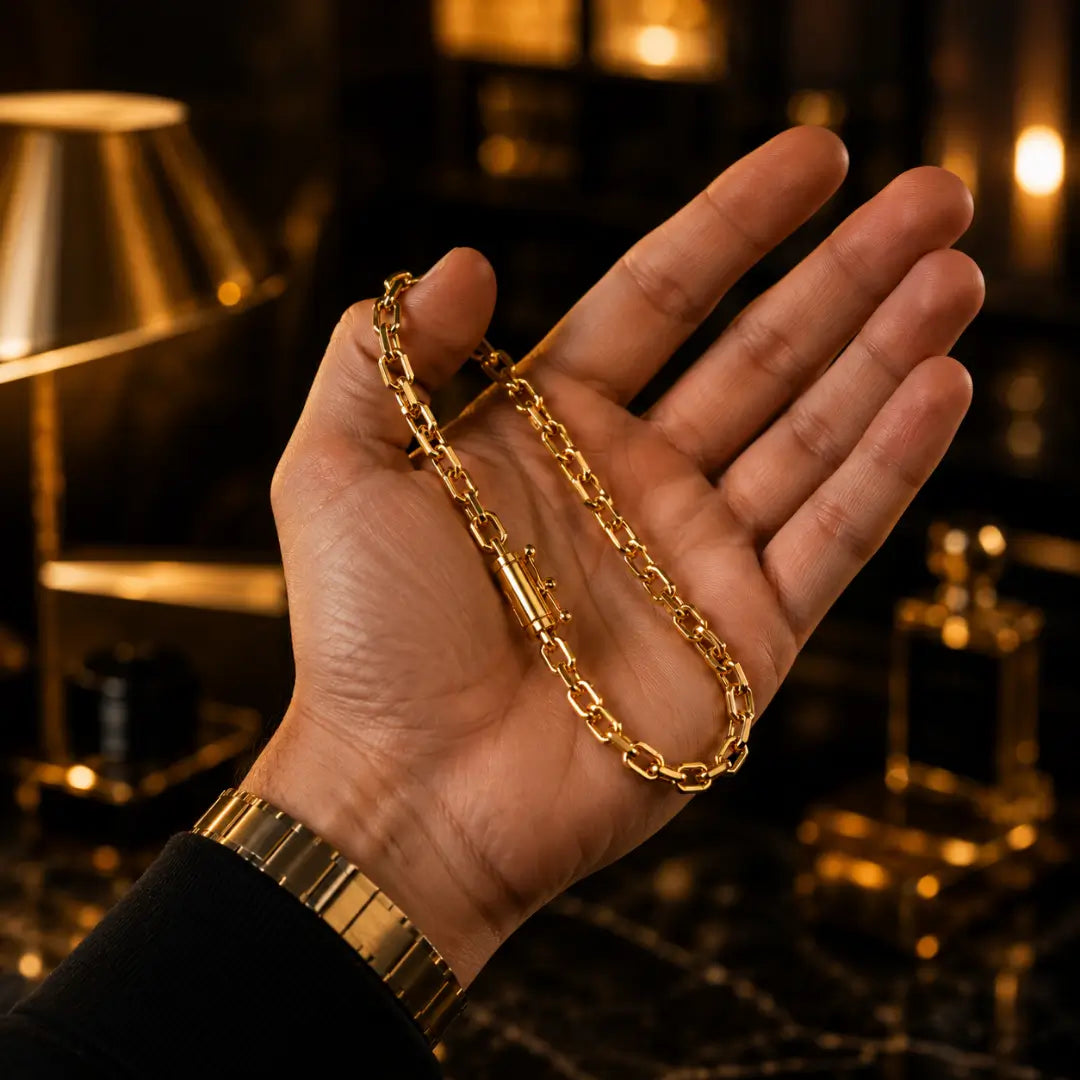 Pulseira Masculina Cartie Cadeado com Fecho Canhão Banhada a Ouro 18k Bracelete Masculino
