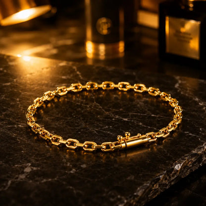 Pulseira Masculina Cartie Cadeado com Fecho Canhão Banhada a Ouro 18k Bracelete Masculino