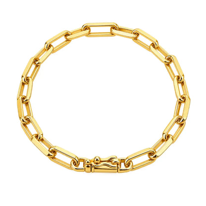 Pulseira masculina Cartier 4,5mm fecho canhão banhada a ouro 18K