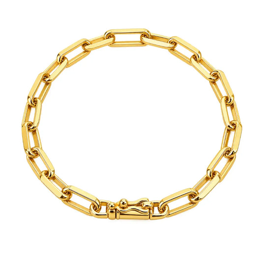 Pulseira masculina Cartier 4,5mm fecho canhão banhada a ouro 18K