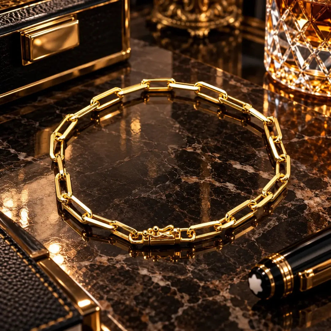 Detalhes dos elos soldados da pulseira Cartier 4,5mm