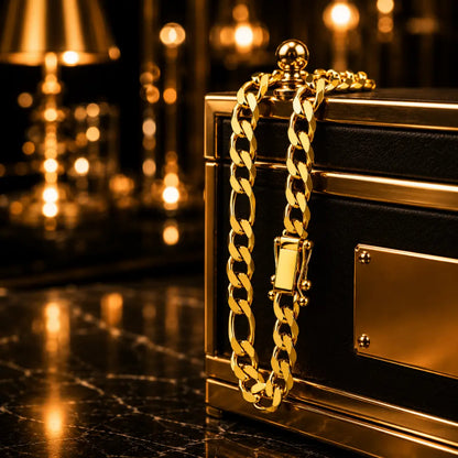 Pulseira Masculina Trava Dupla Gaveta Banhada a Ouro 18k - Acabamento