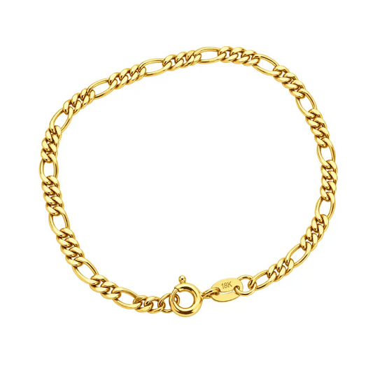 Pulseira masculina 3x1 2,5mm banhada a ouro 18K
