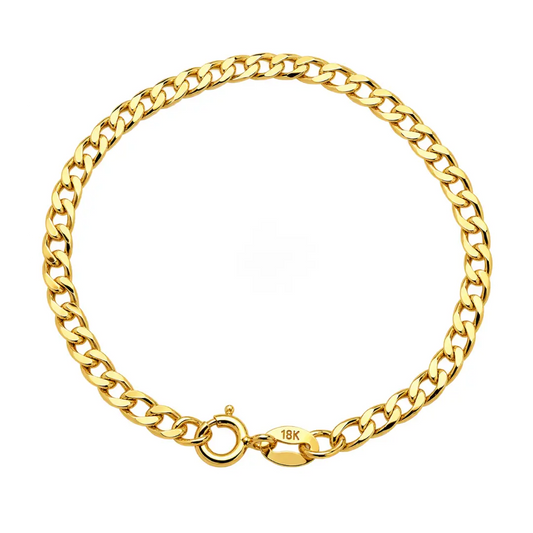 Pulseira masculina Grumet Diamantada 3mm banhada a ouro 18K