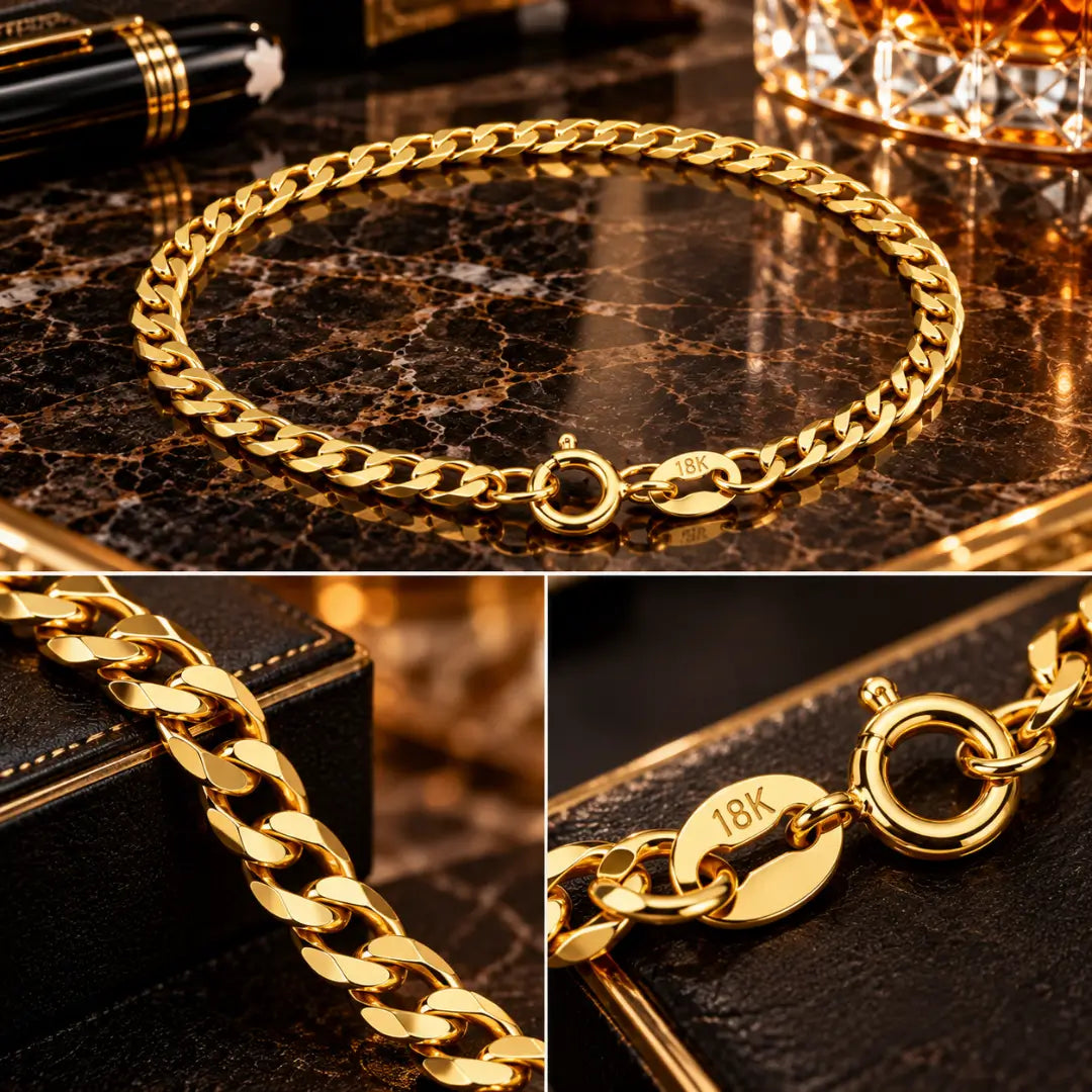 Detalhes dos elos da pulseira masculina Grumet Diamantada 3mm