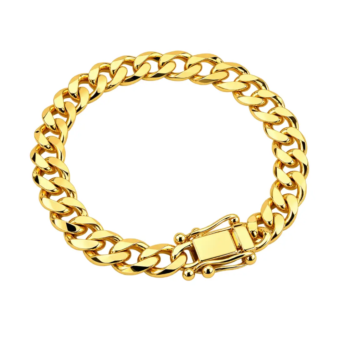 Pulseira masculina Grumet 6mm Diamantada banhada a ouro 18K