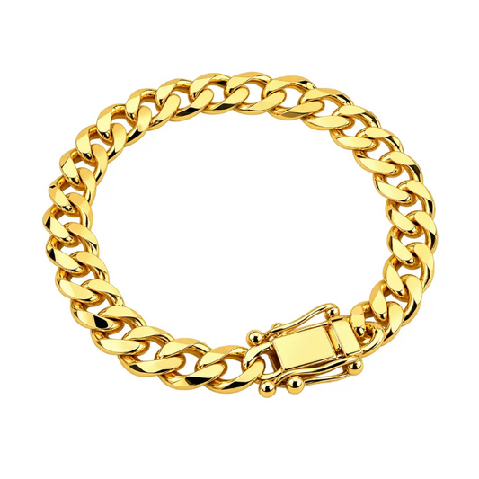 Pulseira masculina Grumet 6mm Diamantada banhada a ouro 18K