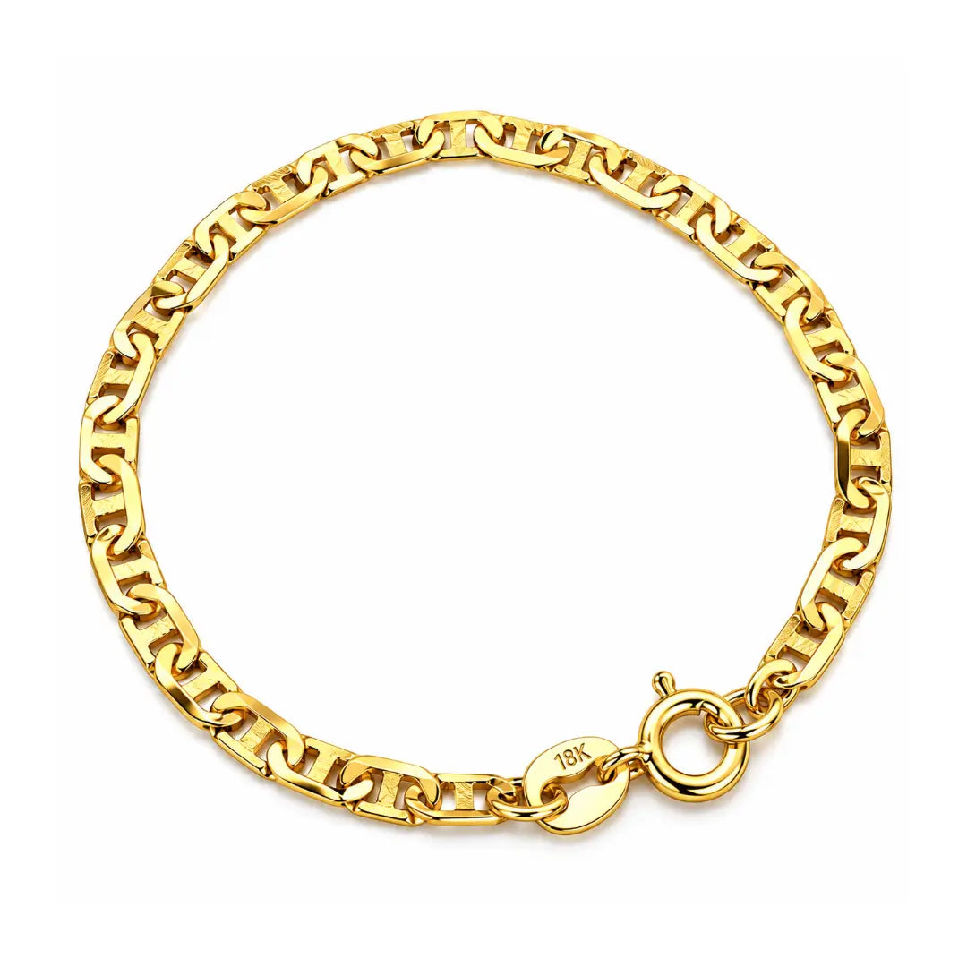 Pulseira masculina Piastrini Diamantada 3mm banhada a ouro 18K