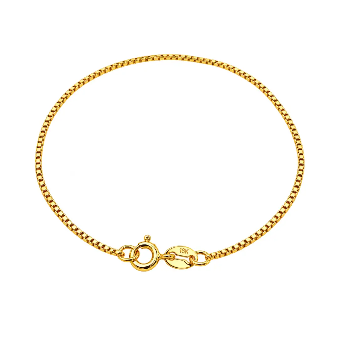 Pulseira masculina Veneziana 1mm banhada a ouro 18K