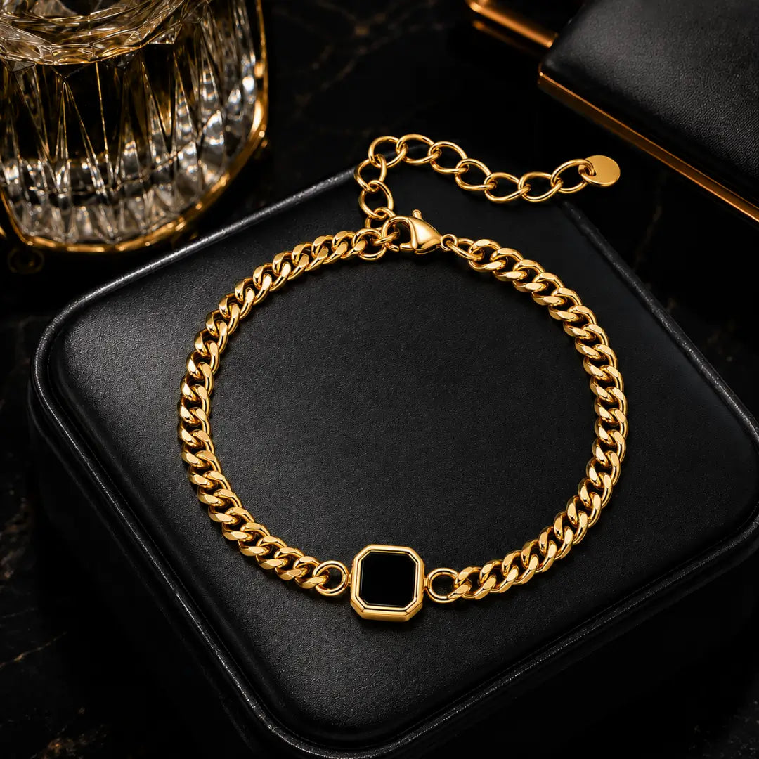 Detalhes da pulseira masculina cubana de aço inoxidável 5mm
